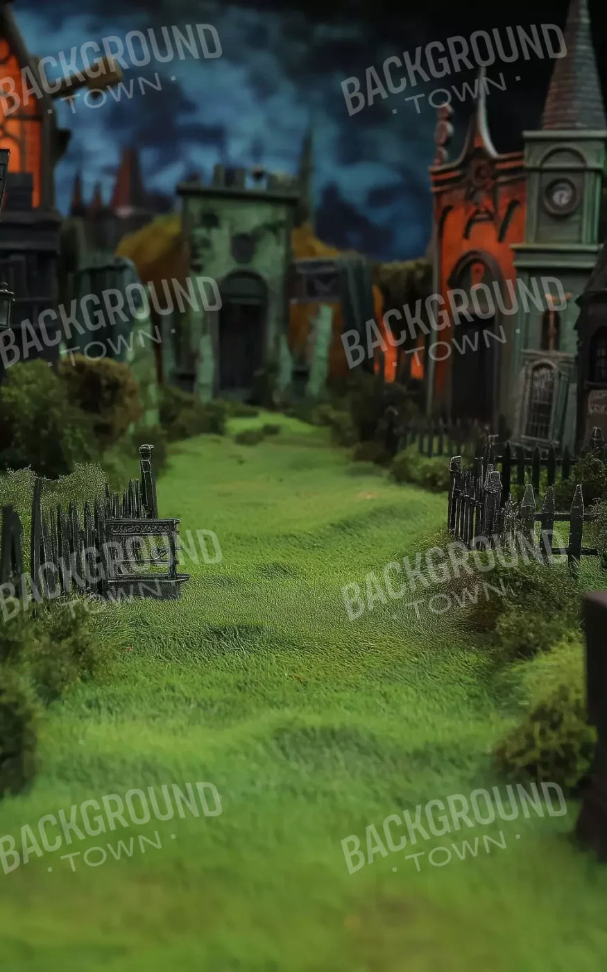 Stroll Through Halloween Village 5’x8’ UltraCloth (60 x 96 inch) Backdrop