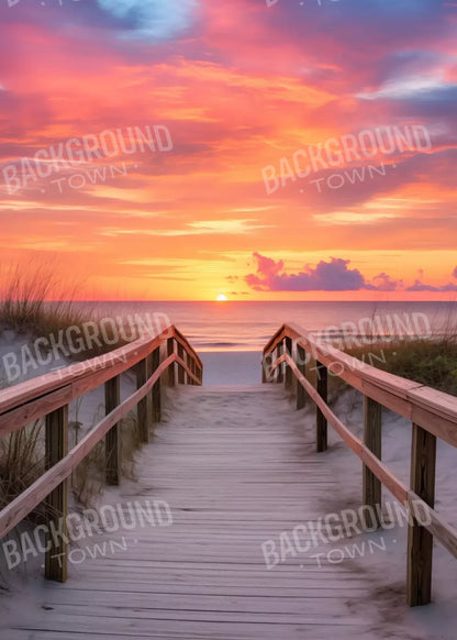 Sun Set Beach 5’X7’ Ultracloth (60 X 84 Inch) Backdrop