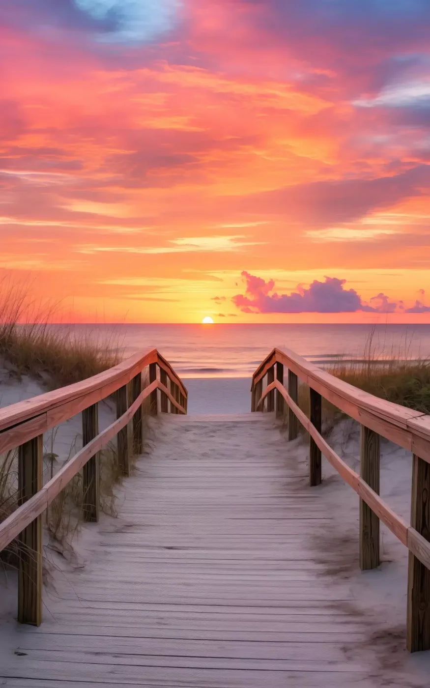 Sun Set Beach 5’X8’ Ultracloth (60 X 96 Inch) Backdrop