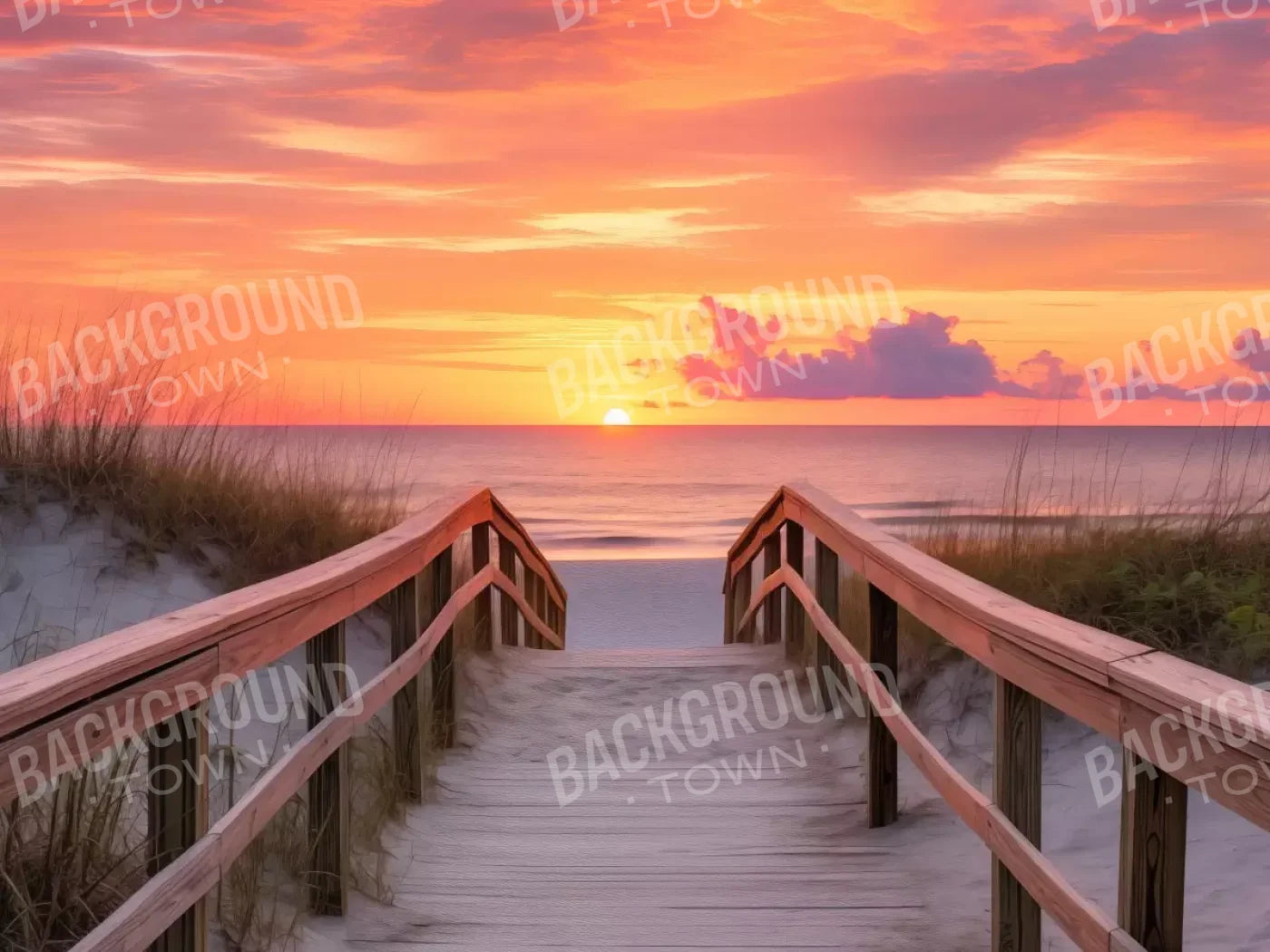Sun Set Beach 6’8X5’ Fleece (80 X 60 Inch) Backdrop