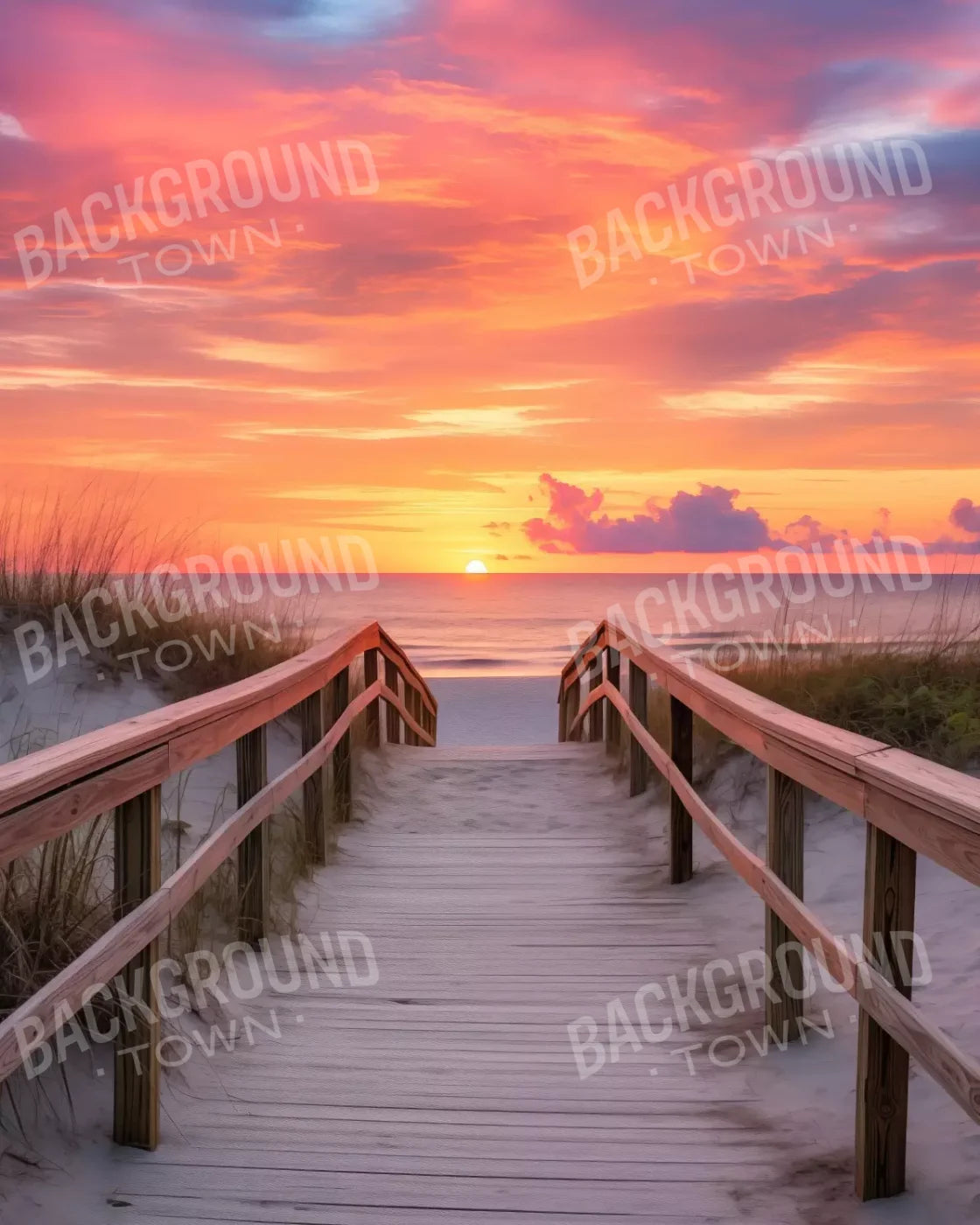 Sun Set Beach 8’X10’ Fleece (96 X 120 Inch) Backdrop