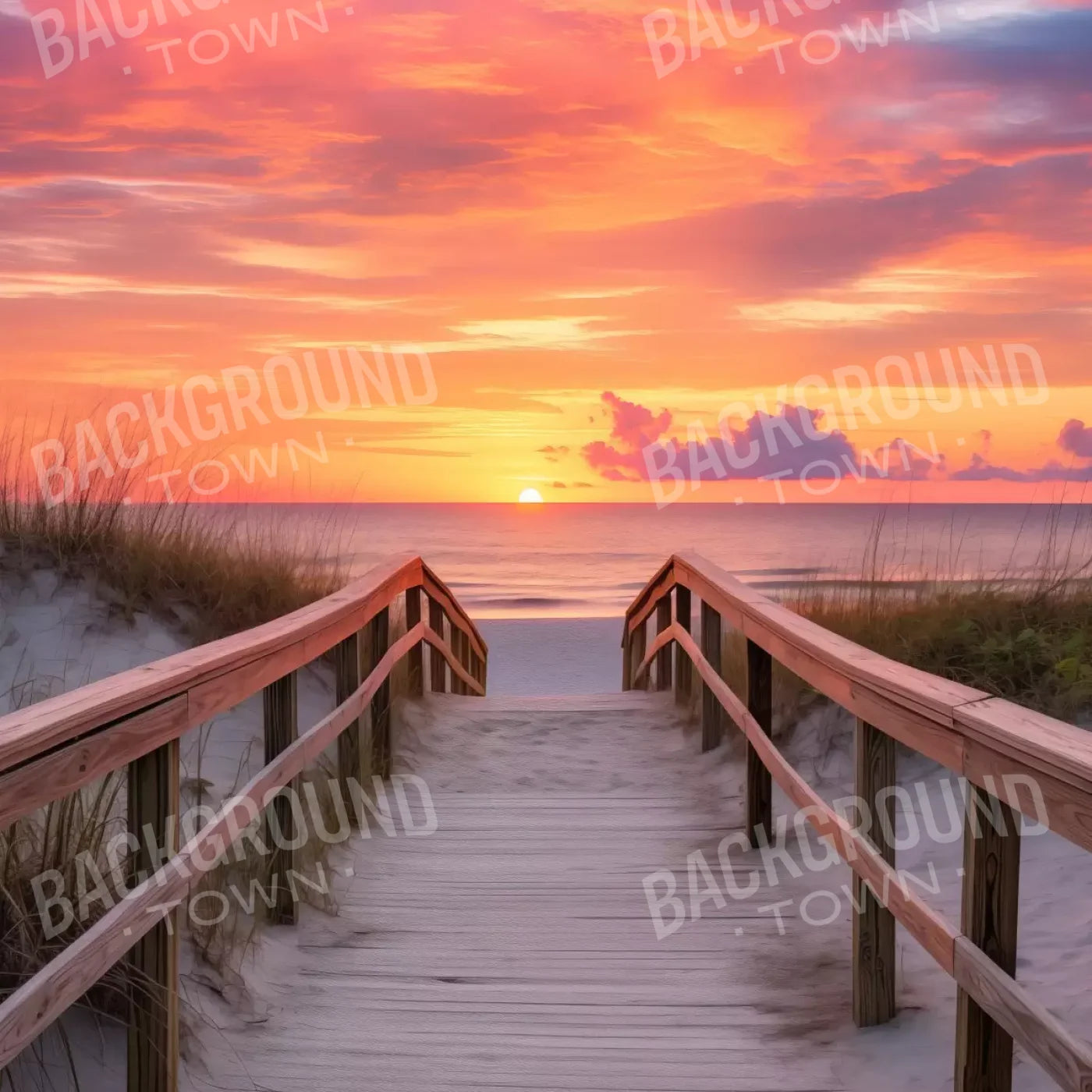 Sun Set Beach 8’X8’ Fleece (96 X Inch) Backdrop