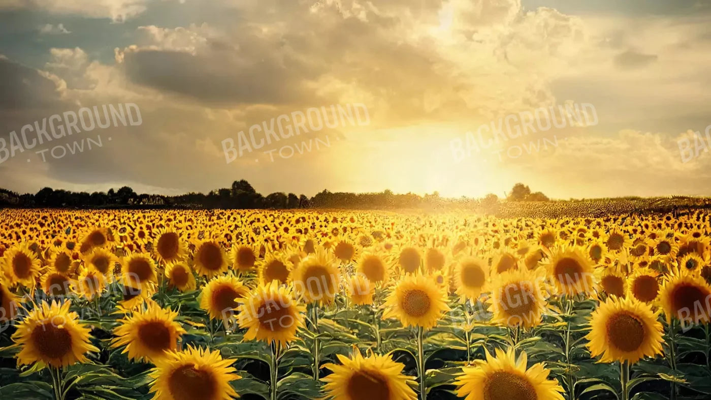 Sunflower Field 14X8 Ultracloth ( 168 X 96 Inch ) Backdrop