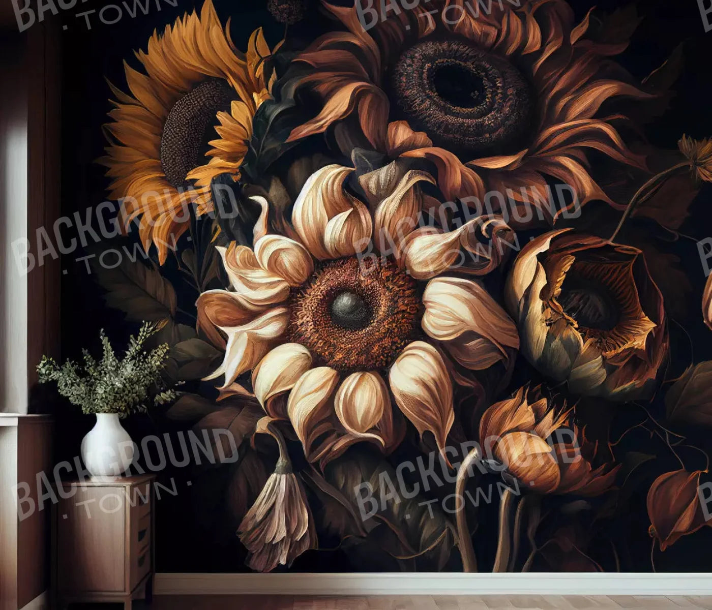 Sunflower Wall 12X10 Ultracloth ( 144 X 120 Inch ) Backdrop