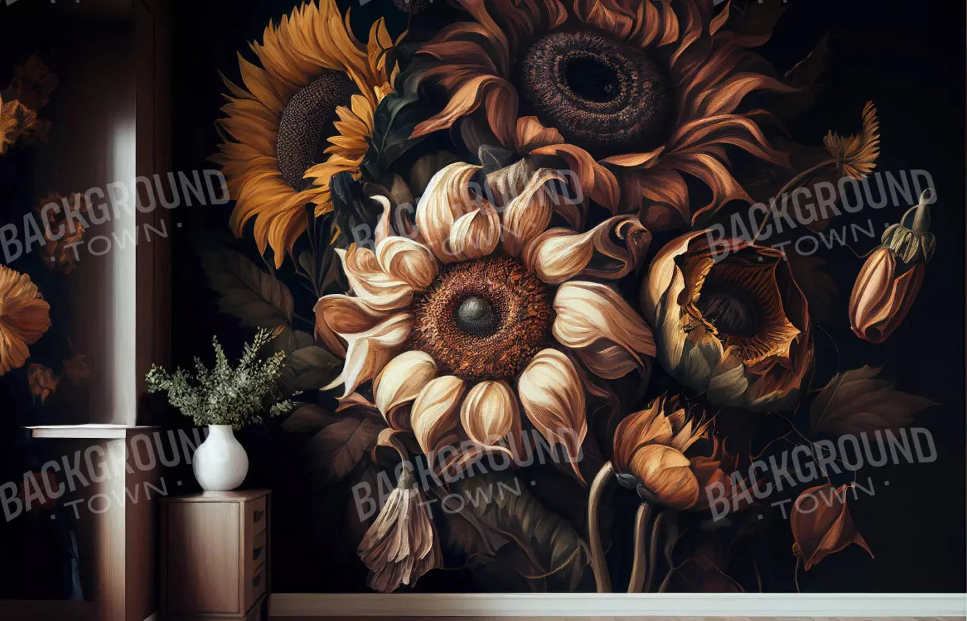 Sunflower Wall 12X8 Ultracloth ( 144 X 96 Inch ) Backdrop