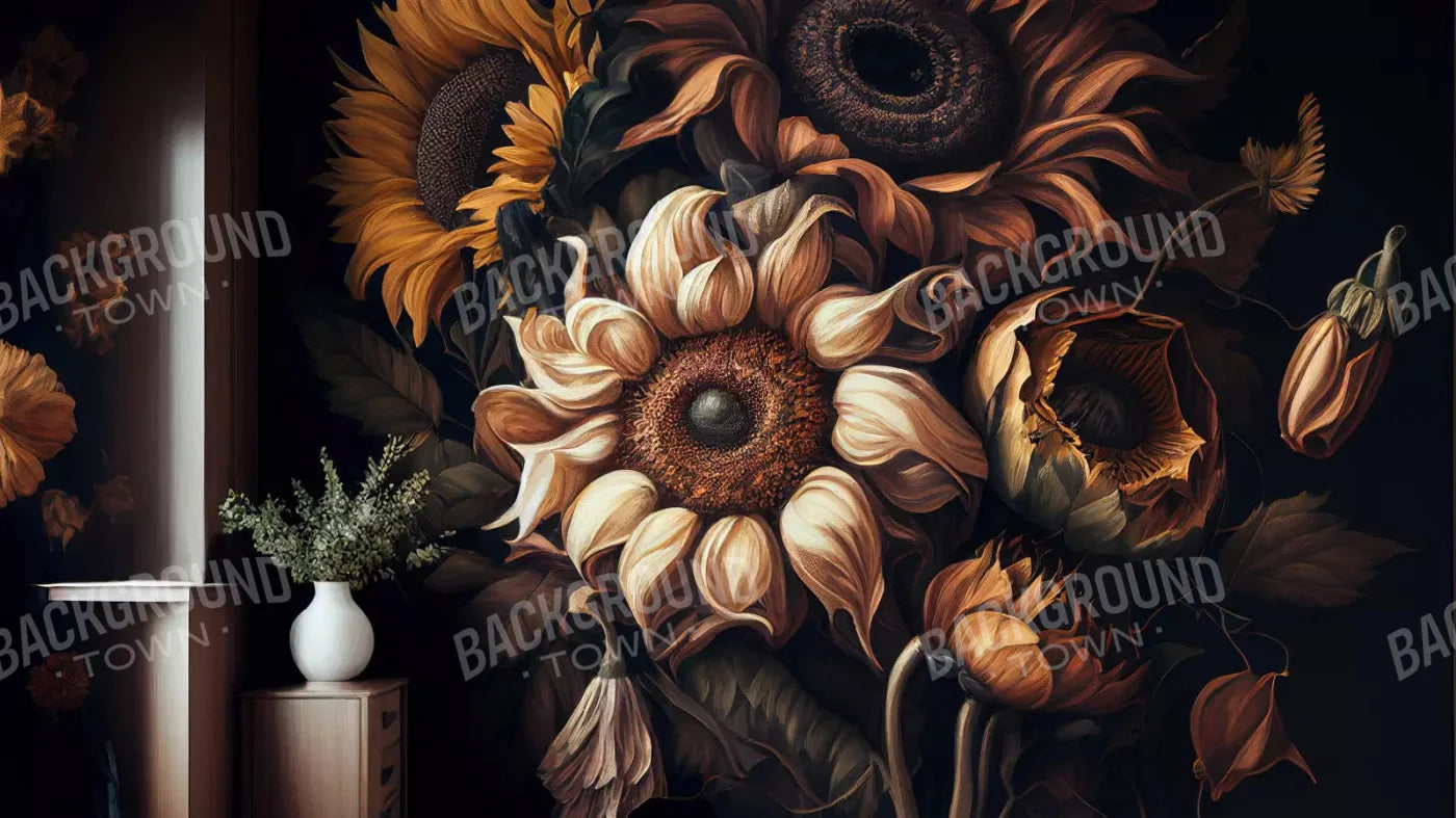 Sunflower Wall 14X8 Ultracloth ( 168 X 96 Inch ) Backdrop