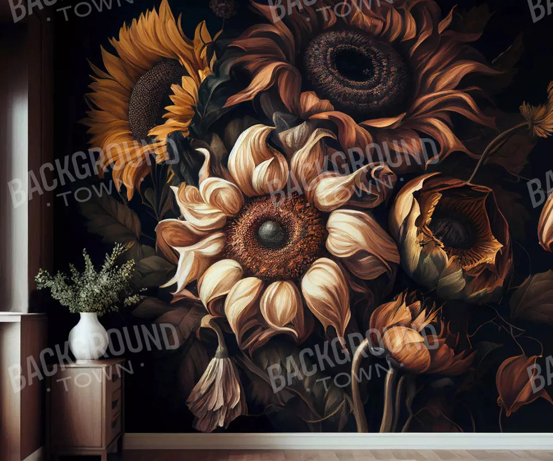 Brown Floral Backdrop for Photography