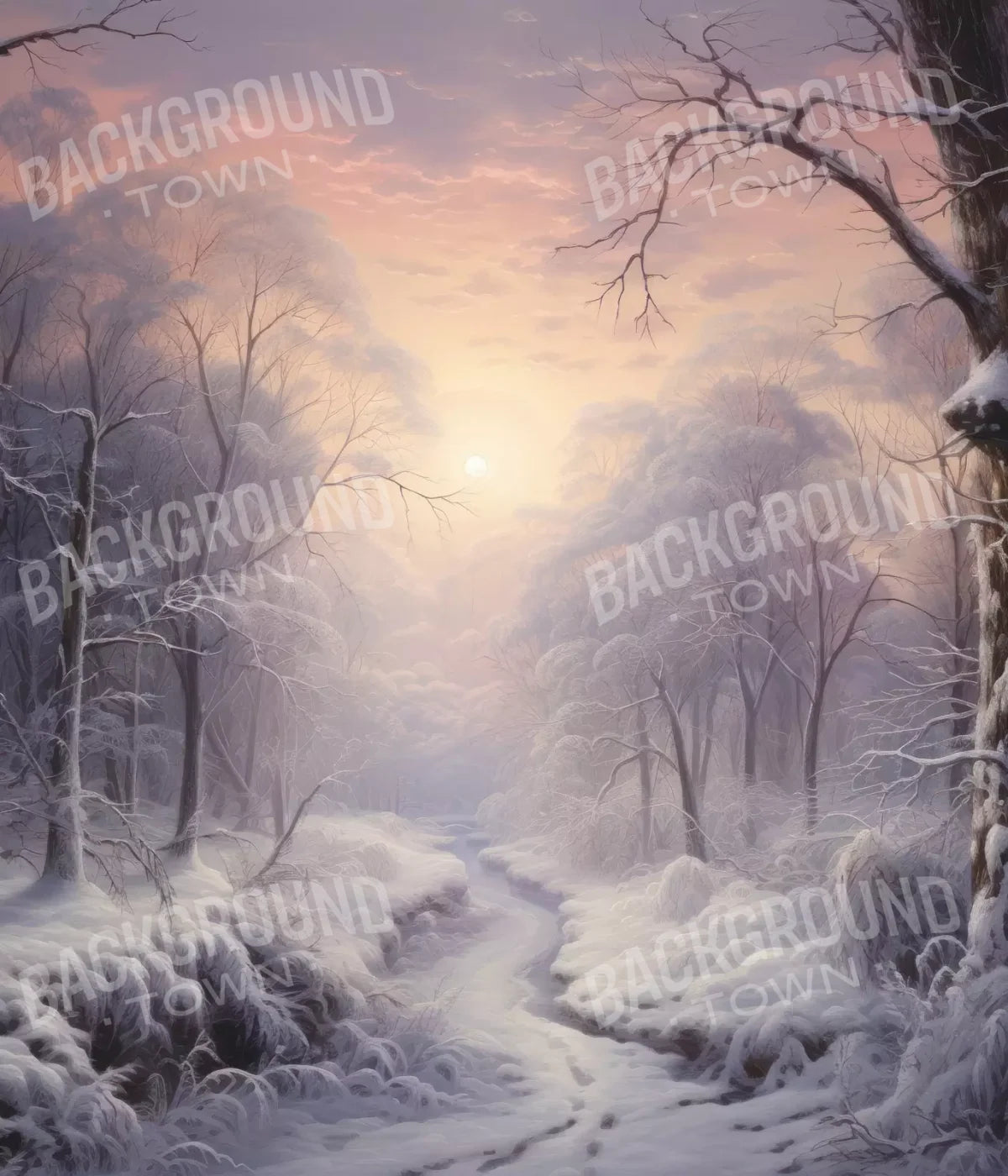 Sunrise Winter Wonderland 10X12 Ultracloth ( 120 X 144 Inch ) Backdrop