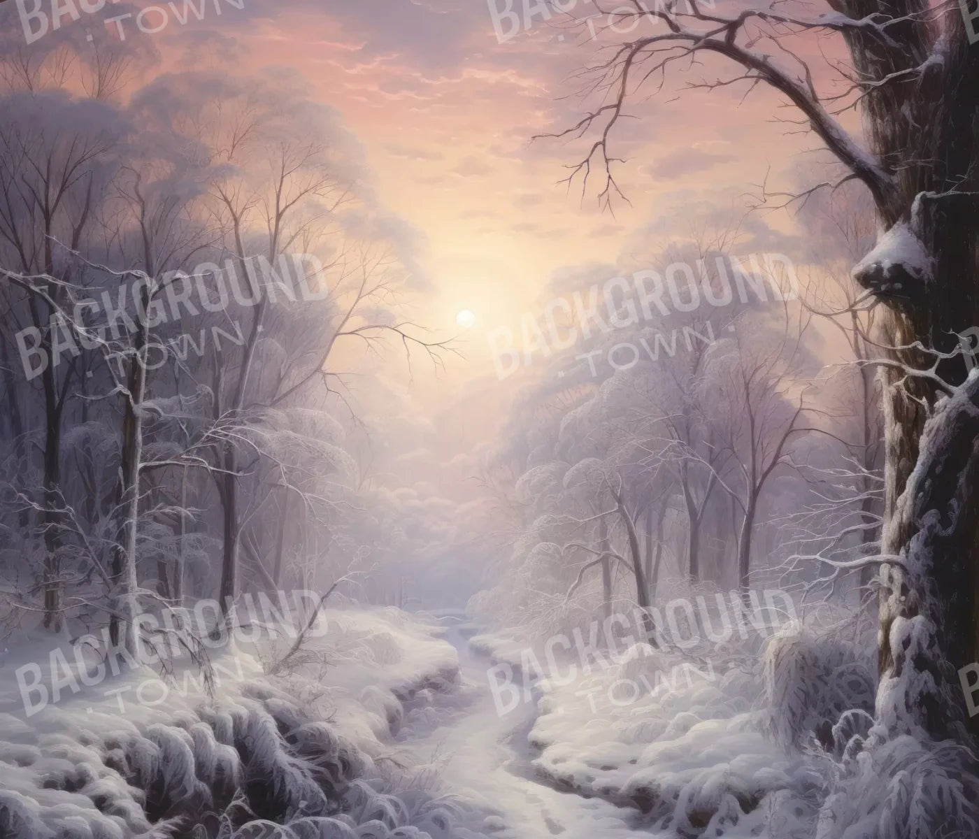Sunrise Winter Wonderland 12X10 Ultracloth ( 144 X 120 Inch ) Backdrop