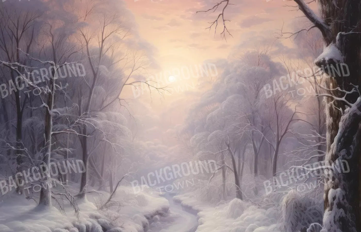 Sunrise Winter Wonderland 12X8 Ultracloth ( 144 X 96 Inch ) Backdrop