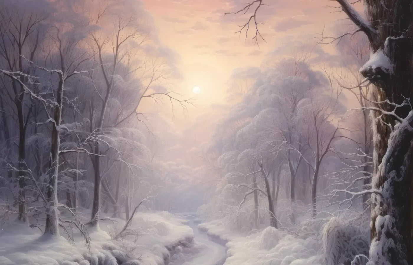 Sunrise Winter Wonderland 12X8 Ultracloth ( 144 X 96 Inch ) Backdrop