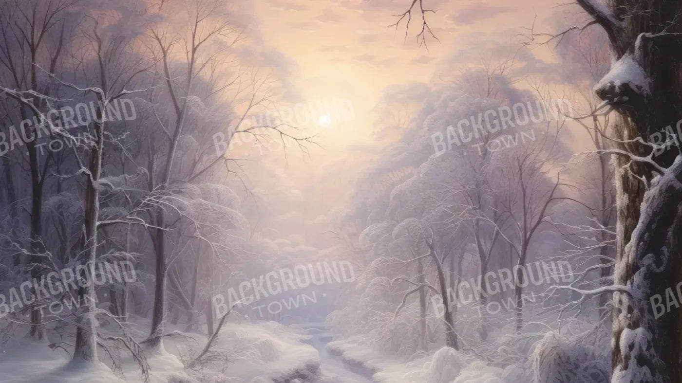 Sunrise Winter Wonderland 14X8 Ultracloth ( 168 X 96 Inch ) Backdrop