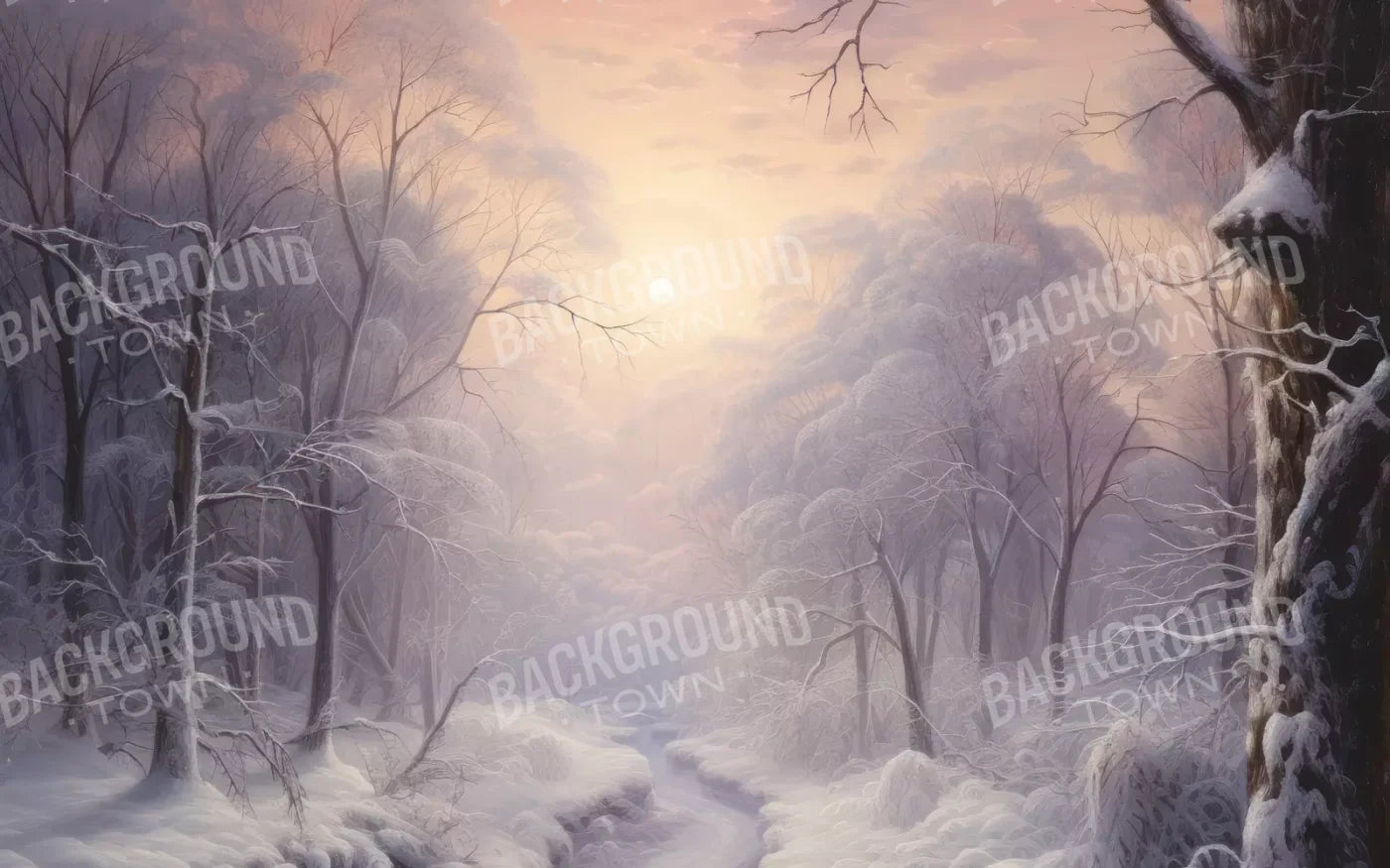 Sunrise Winter Wonderland 14X9 Ultracloth ( 168 X 108 Inch ) Backdrop