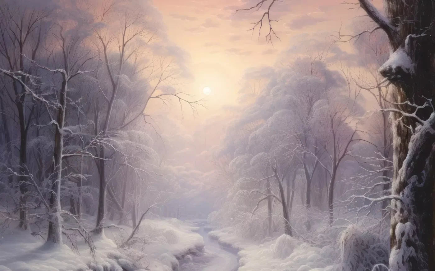 Sunrise Winter Wonderland 14X9 Ultracloth ( 168 X 108 Inch ) Backdrop