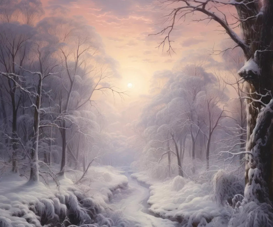 Sunrise Winter Wonderland 5X42 Fleece ( 60 X 50 Inch ) Backdrop
