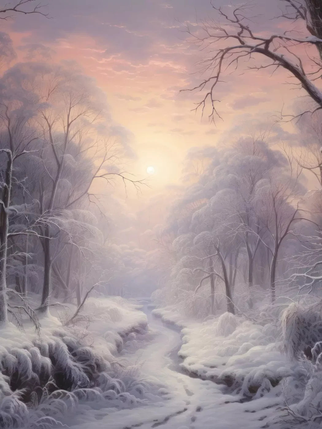 Sunrise Winter Wonderland 8X10 Fleece ( 96 X 120 Inch ) Backdrop