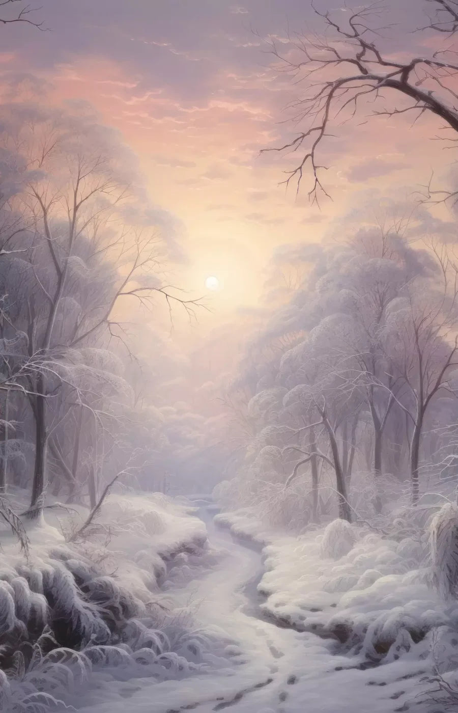 Sunrise Winter Wonderland 8X12 Ultracloth ( 96 X 144 Inch ) Backdrop
