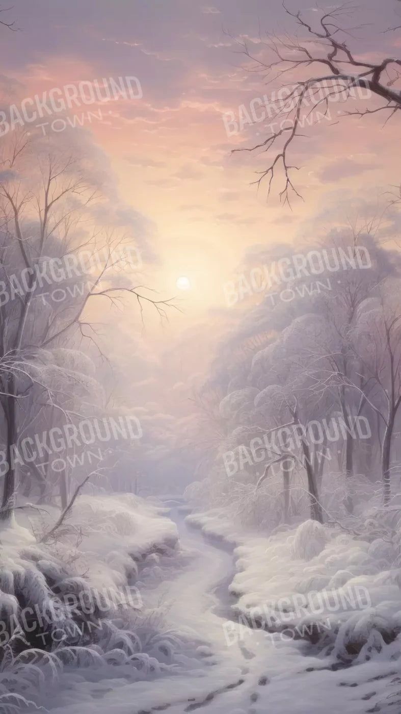 Sunrise Winter Wonderland 8X14 Ultracloth ( 96 X 168 Inch ) Backdrop