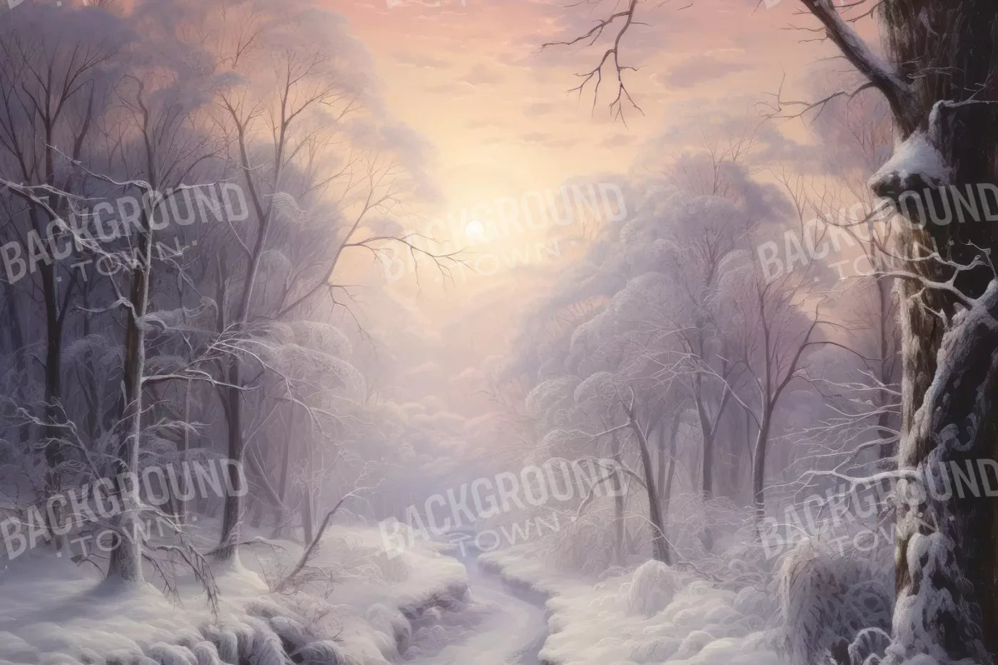 Sunrise Winter Wonderland 8X5 Ultracloth ( 96 X 60 Inch ) Backdrop