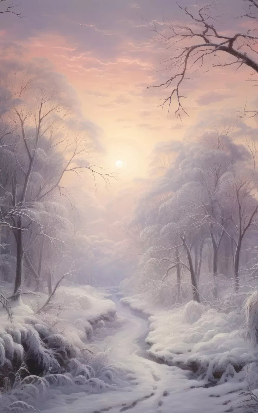 Sunrise Winter Wonderland 9X14 Ultracloth ( 108 X 168 Inch ) Backdrop