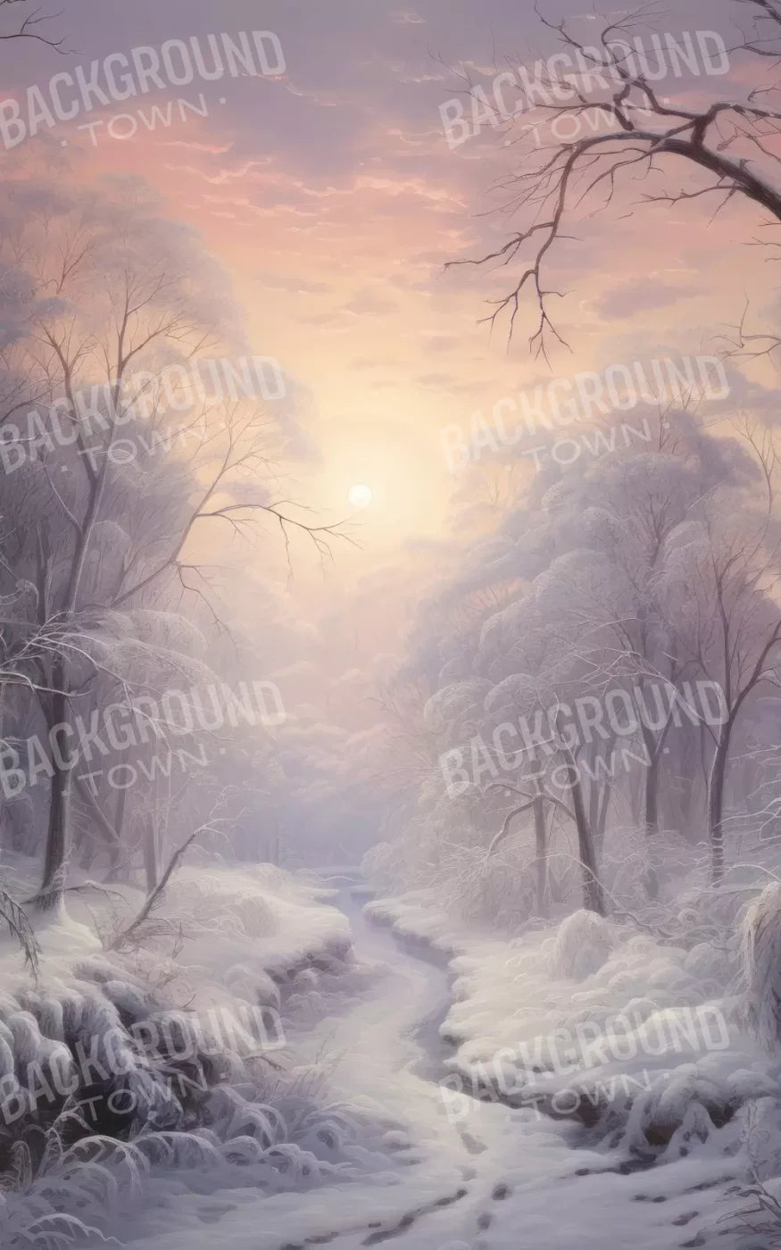Sunrise Winter Wonderland 9X14 Ultracloth ( 108 X 168 Inch ) Backdrop