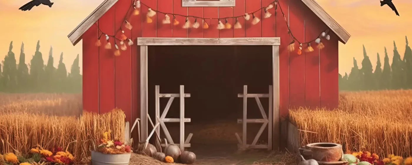 Sunset Autumn Barn 20’X8’ Ultracloth (240 X 96 Inch) Backdrop