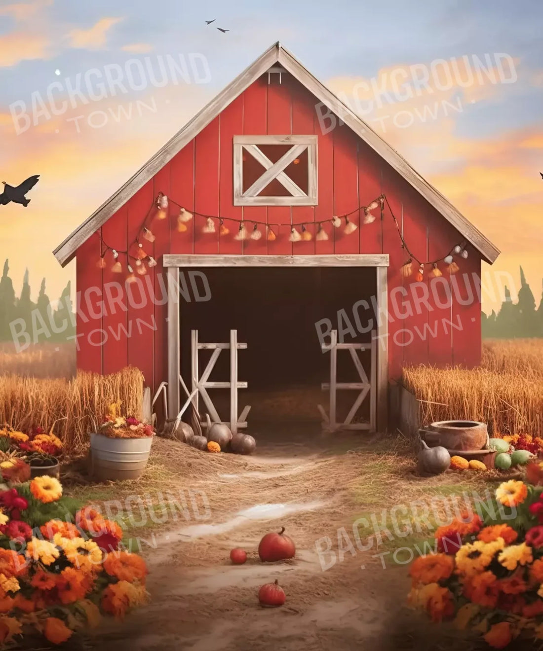 Red , Brown Orange  Backdrop for Photography