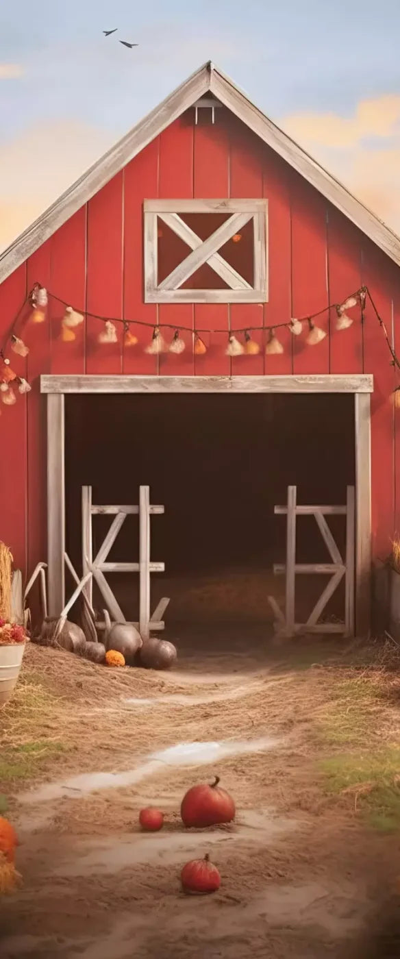 Sunset Autumn Barn 5’X12’ Ultracloth For Westcott X-Drop (60 X 144 Inch) Backdrop