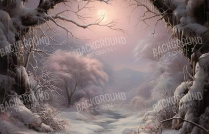 Sunset Winter Wonderland 12X8 Ultracloth ( 144 X 96 Inch ) Backdrop