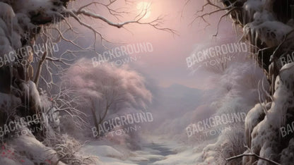 Sunset Winter Wonderland 14X8 Ultracloth ( 168 X 96 Inch ) Backdrop