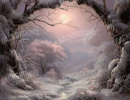 Sunset Winter Wonderland 8X6 Fleece ( 96 X 72 Inch ) Backdrop