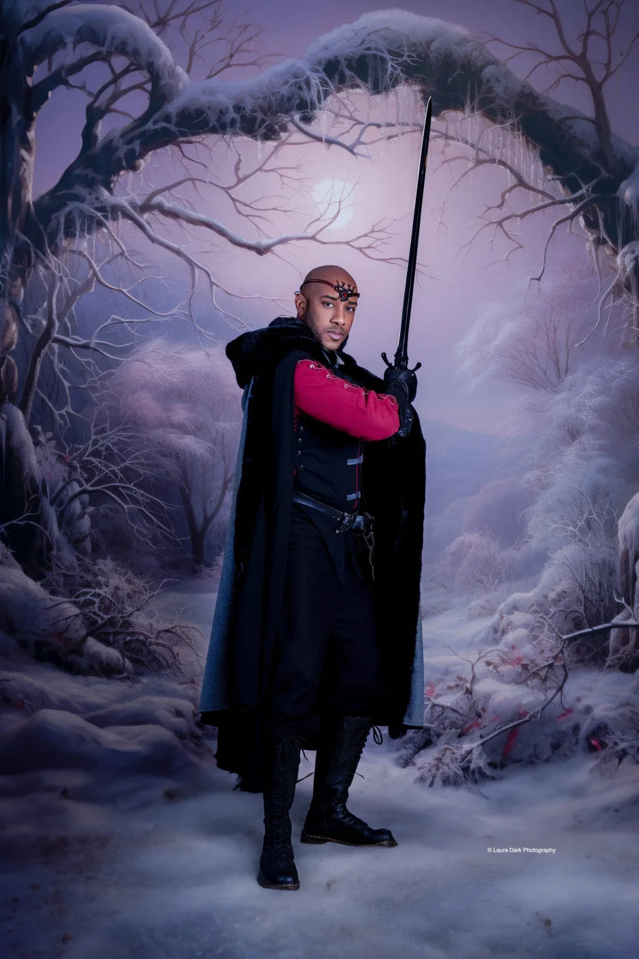 Sunset Winter Wonderland Backdrop