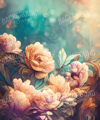 Orange Floral Backdrop for Photography