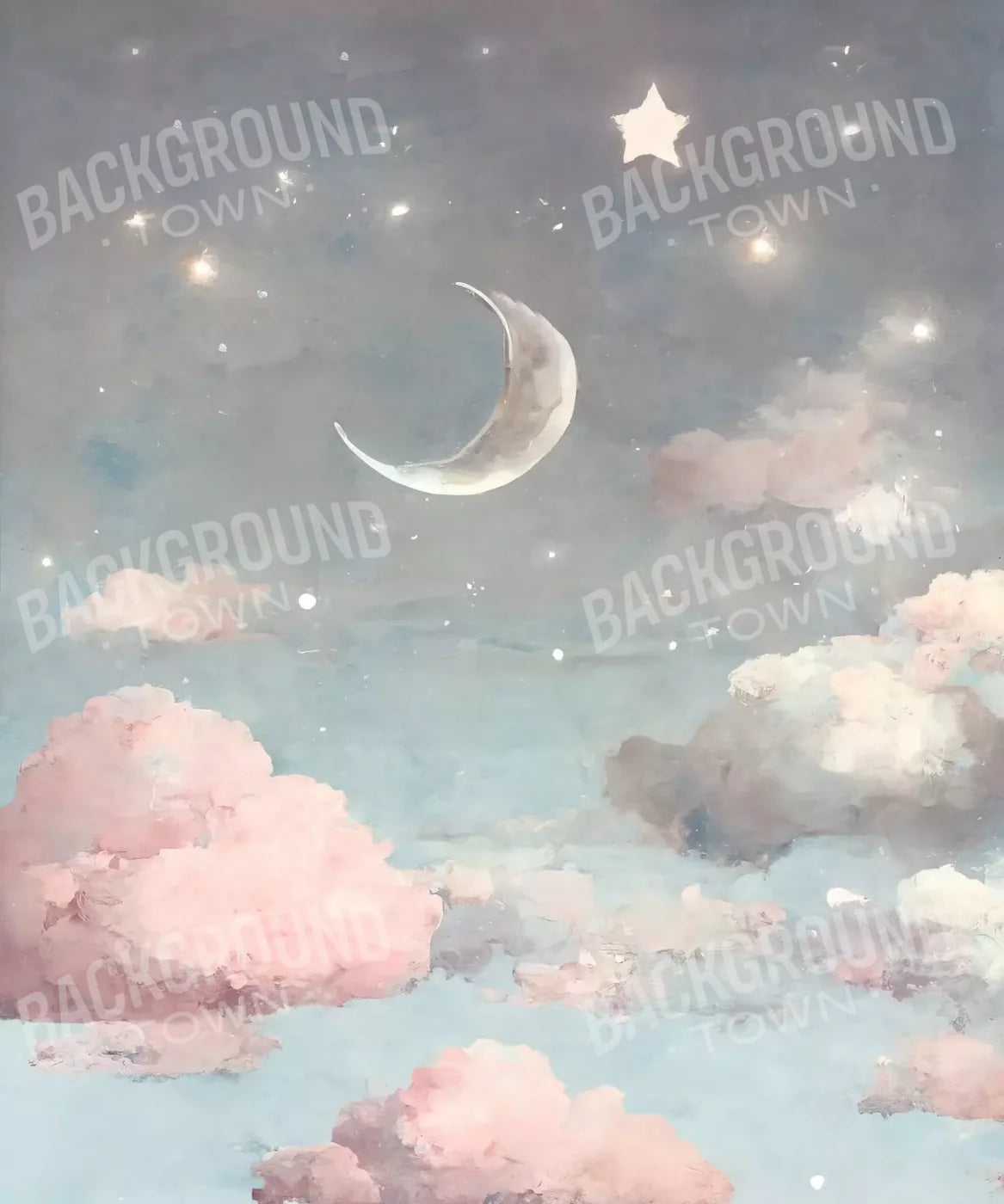 moon and stars Backdrop for Photography