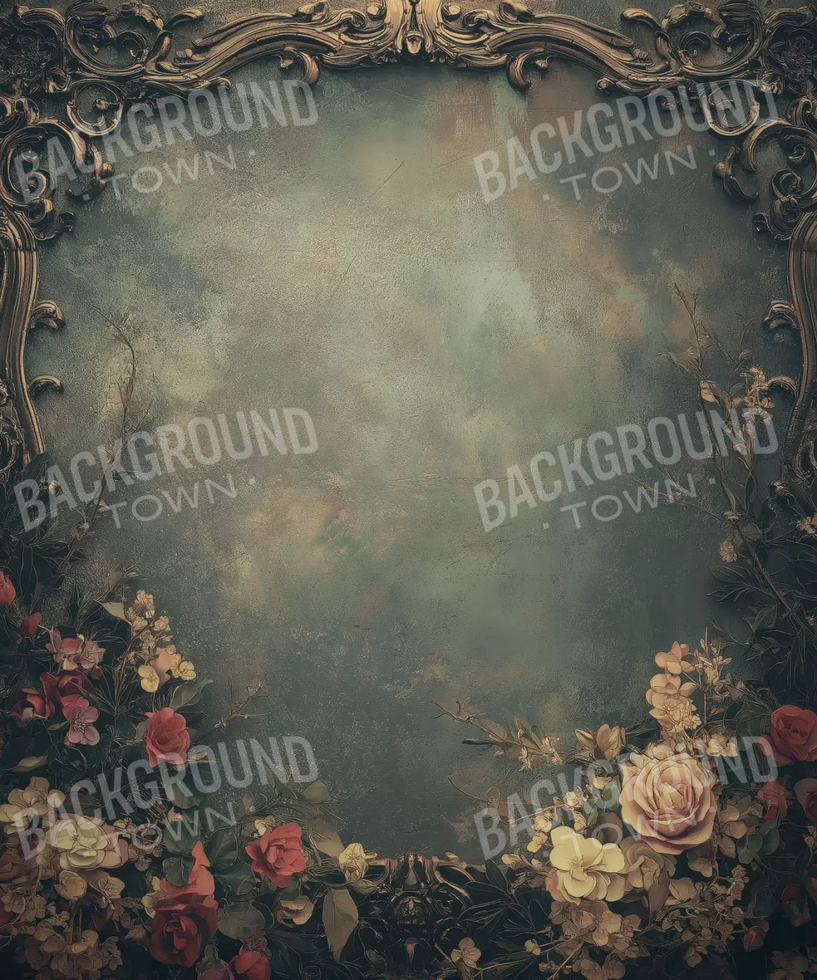 Swirly Flower Frame 10’x12’ UltraCloth (120 x 144 inch) Backdrop