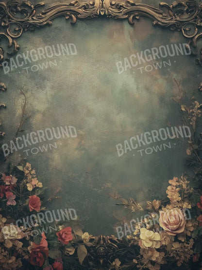 Swirly Flower Frame 6’x8’ Fleece (72 x 96 inch) Backdrop