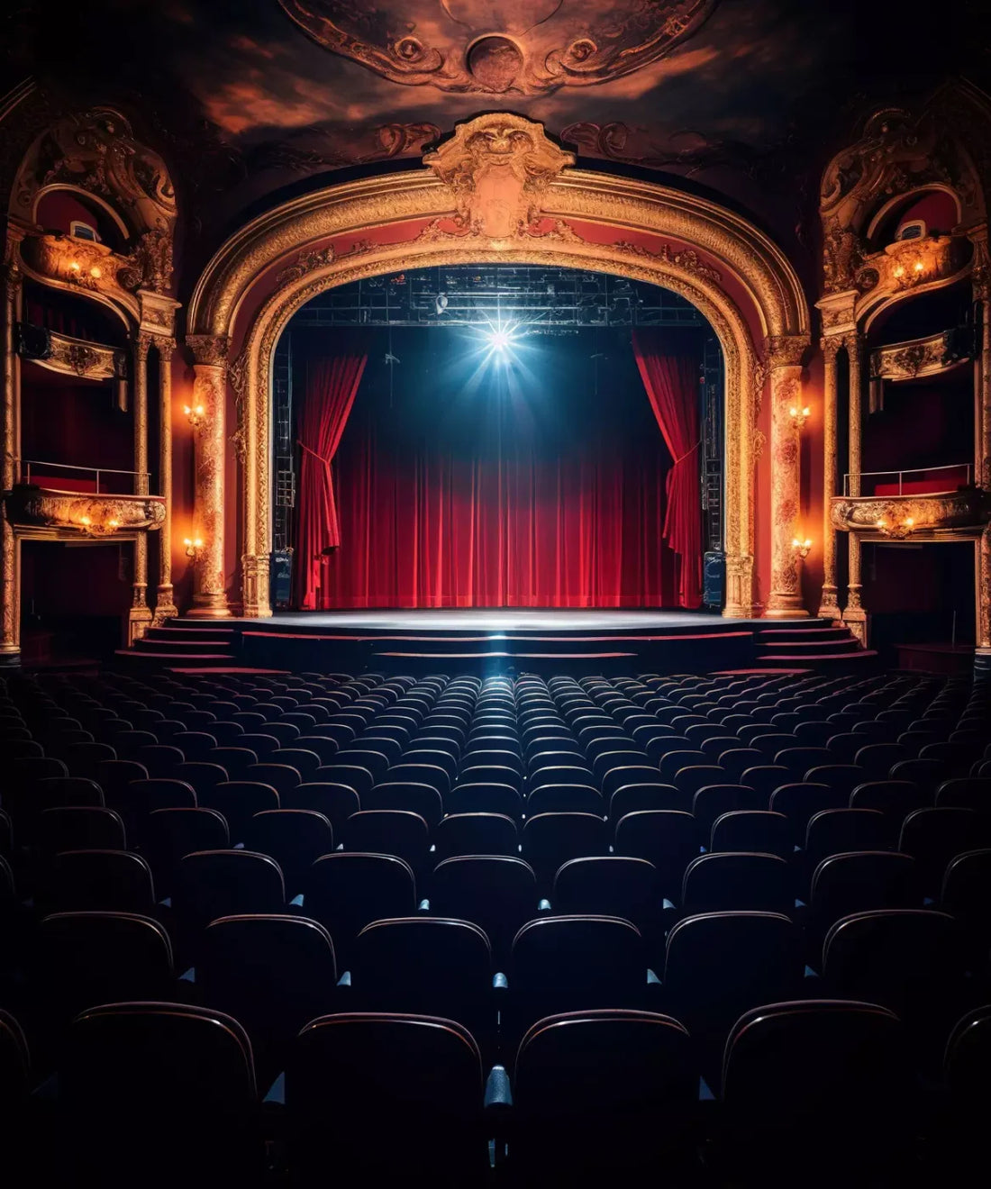 Stage , Red , Gold Backdrop for Photography