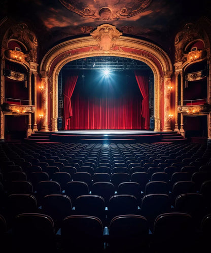 Stage , Red , Gold  Backdrop for Photography