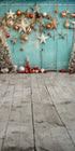Teal Beach Christmas Stars Sweep 8’x16’ UltraCloth (96 x 192 inch) Backdrop