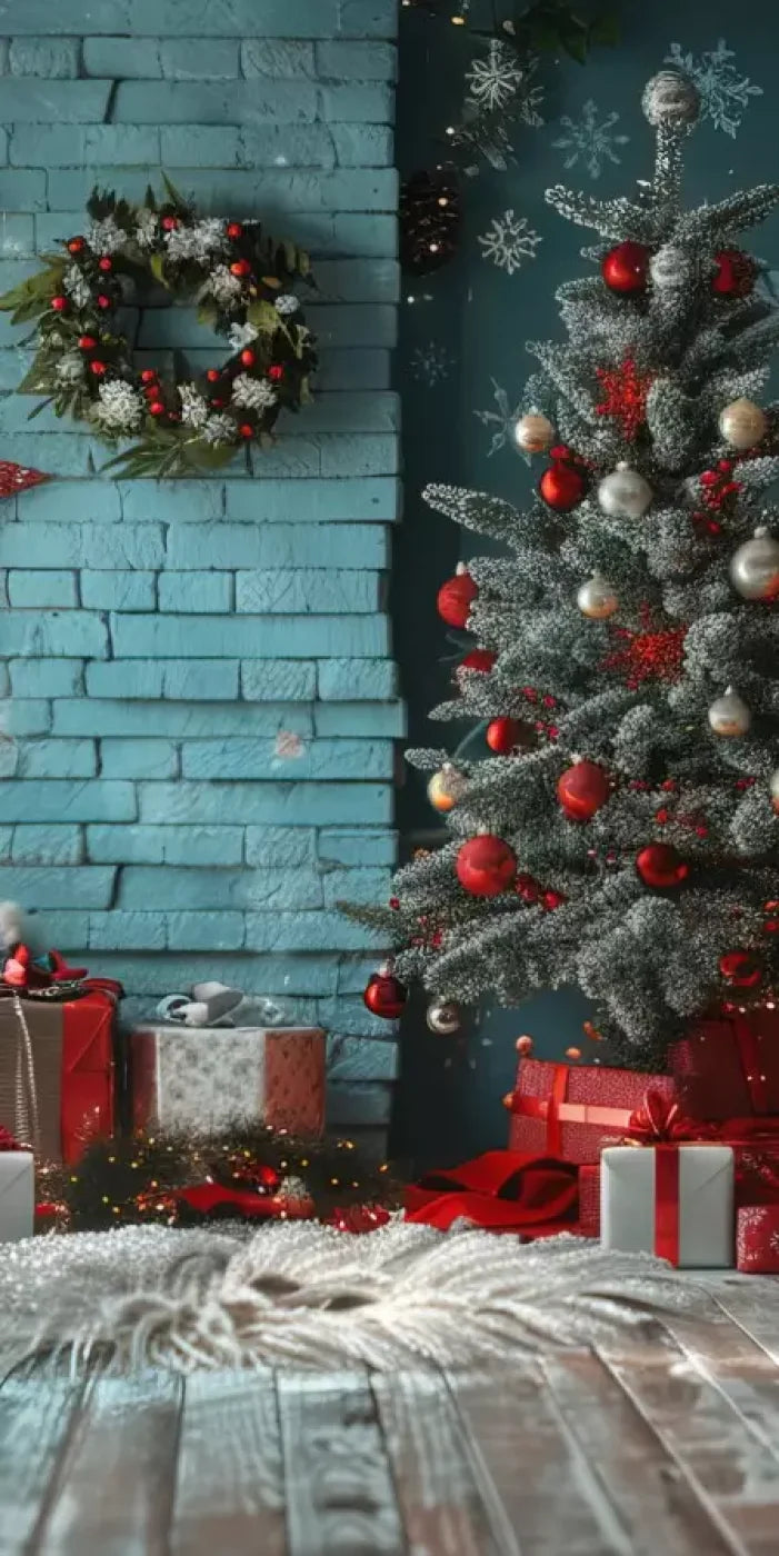 Teal Christmas 10’X20’ Ultracloth (120 X 240 Inch) Backdrop