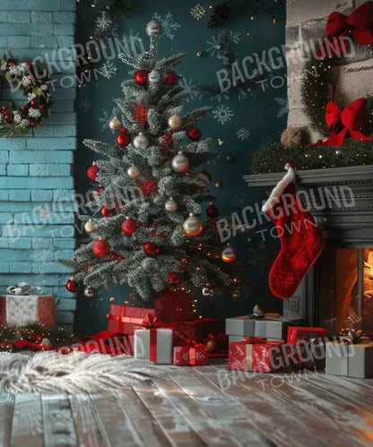 Teal , Green, Red , Brown  Backdrop for Photography