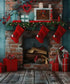 Teal , Green , Red , Brown  Backdrop for Photography