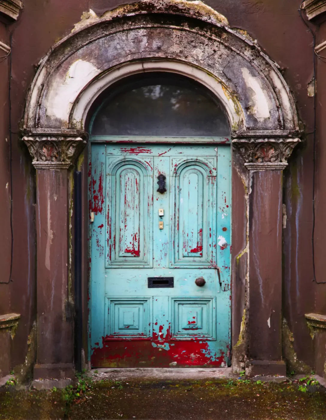 Teal Doorway 6’X8’ Fleece (72 X 96 Inch) Backdrop