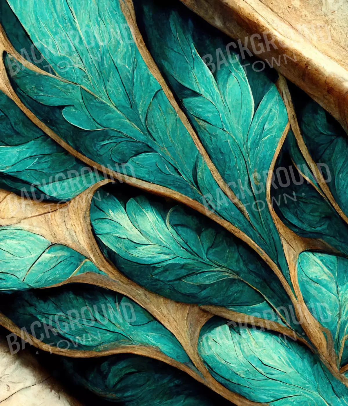 Teal Leaf 10’X12’ Ultracloth (120 X 144 Inch) Backdrop