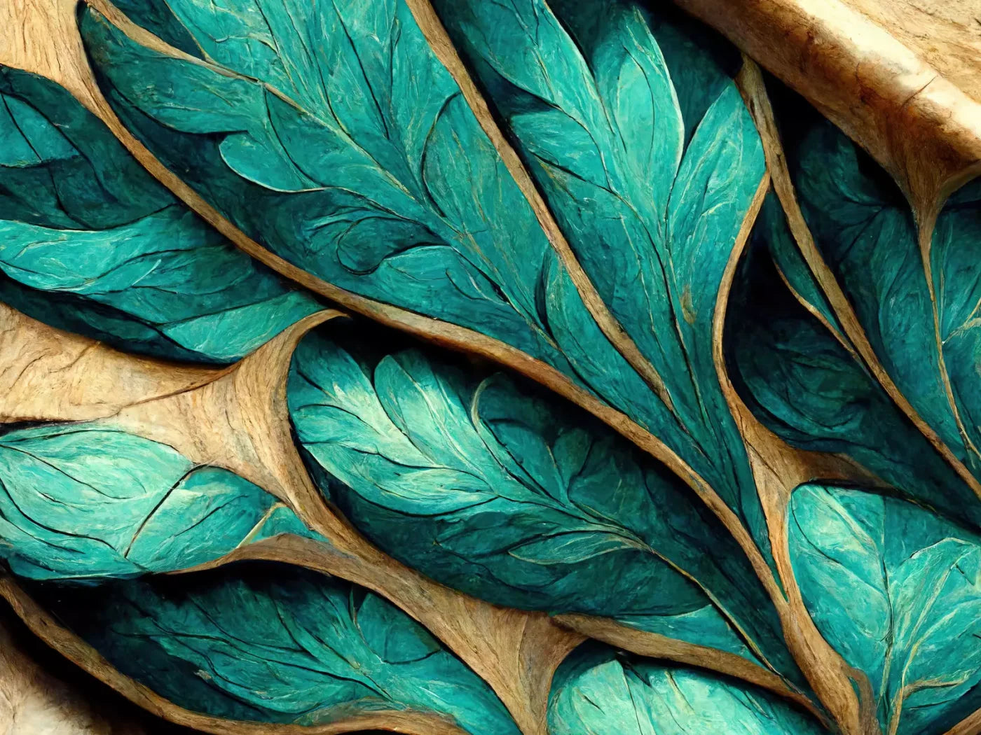 Teal Leaf 10’X8’ Fleece (120 X 96 Inch) Backdrop