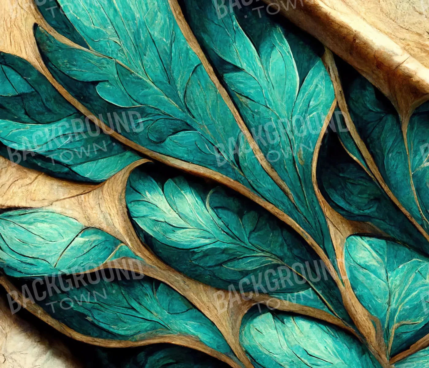 Teal Leaf 12’X10’ Ultracloth (144 X 120 Inch) Backdrop