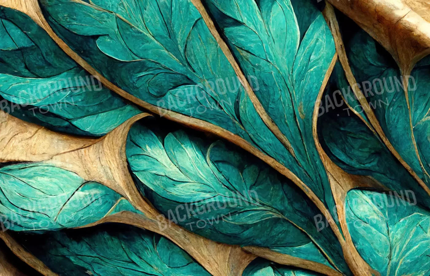 Teal Leaf 12’X8’ Ultracloth (144 X 96 Inch) Backdrop