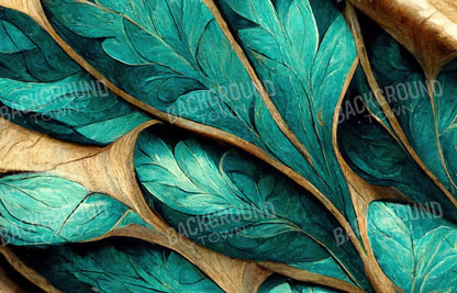 Teal Leaf 12’X8’ Ultracloth (144 X 96 Inch) Backdrop