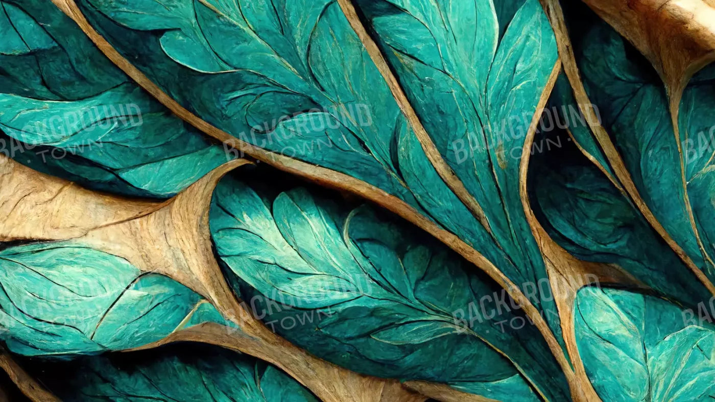 Teal Leaf 14’X8’ Ultracloth (168 X 96 Inch) Backdrop