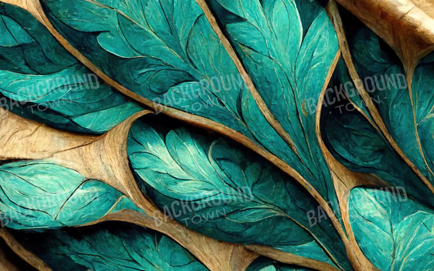 Teal Leaf 14’X9’ Ultracloth (168 X 108 Inch) Backdrop